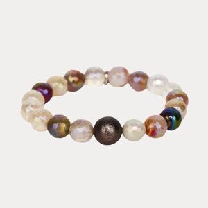BUDHAGIRL MÉLANGE BEADED BRACELET - FLINT
